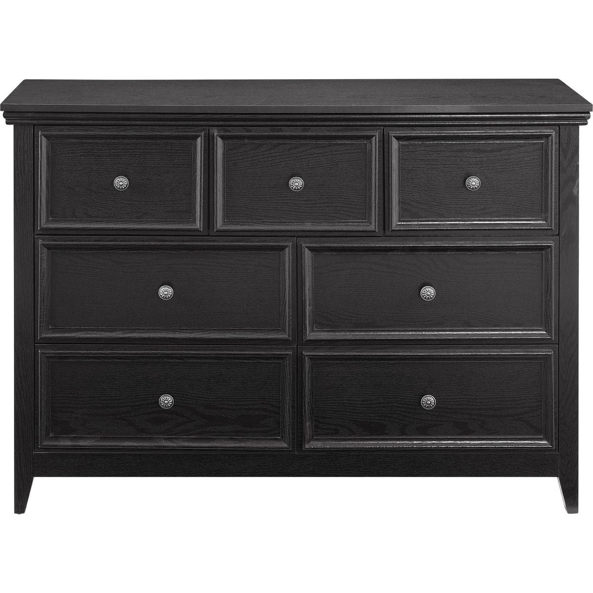 Modern 7 Drawers Dresser 7 Drawers Cabinet,Chest of Drawers Closet Organizers and Storage Clothes Storage Drawers Cabinet for Living Room, Farmhouse Dresser Organizer Black