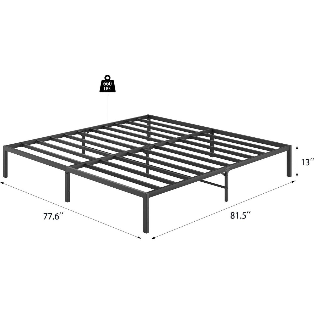 Metal Platform Bed frame, Sturdy Metal Frame, No Box Spring Needed(King)