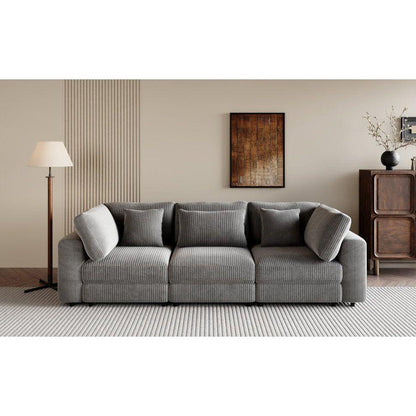 105" 3 Seater Sofa with Removable Back Cushions and 5 Pillows, for Living Room, Apartment, Spacious Space