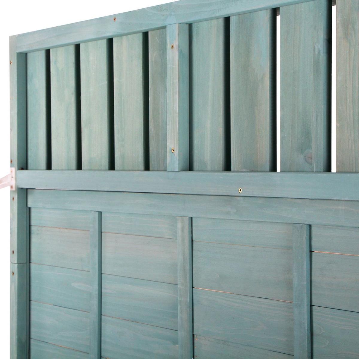 65" Large Wooden Farmhouse Rustic Outdoor Potting Bench Table, Patio Workstation, Garden Potting Bench with 4 Storage Shelves and Side Hook,Green