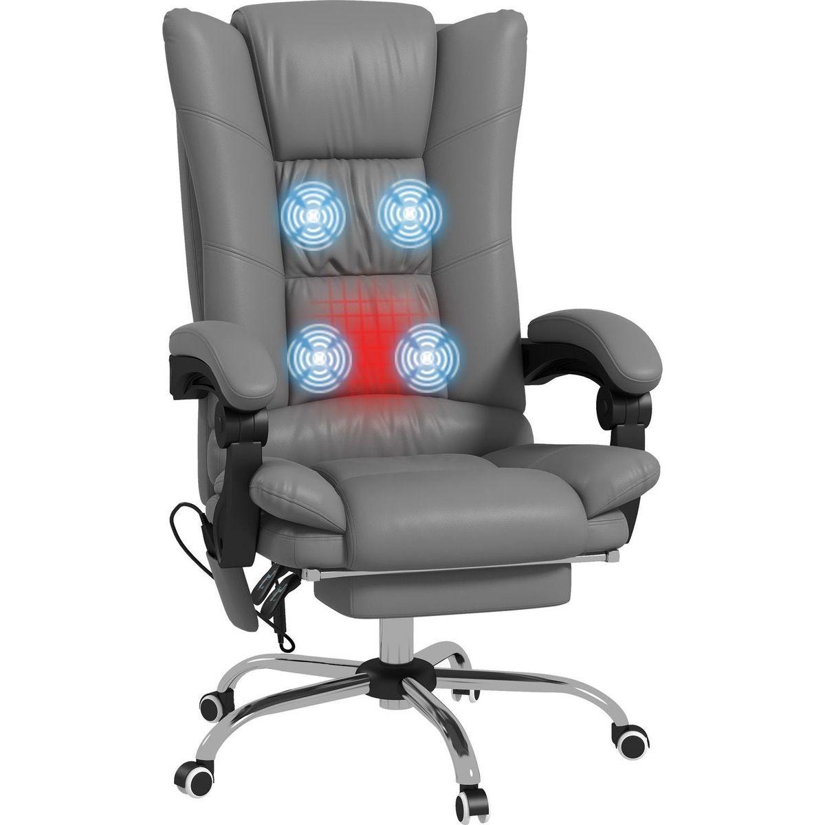 Vinsetto Vibration Massage Office Chair with Heat, Footrest, Gray