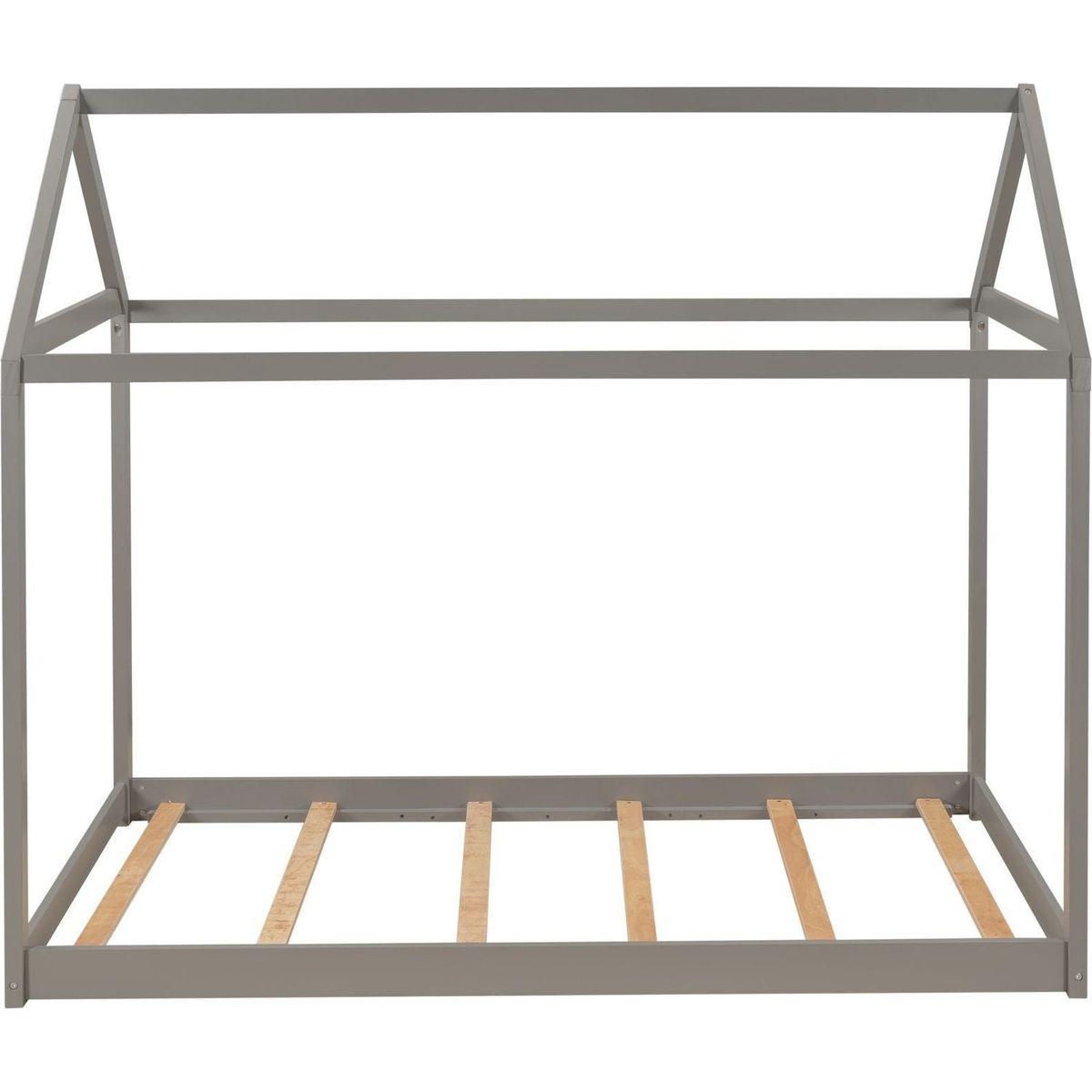 Twin Size Wooden House Bed, Gray(New)