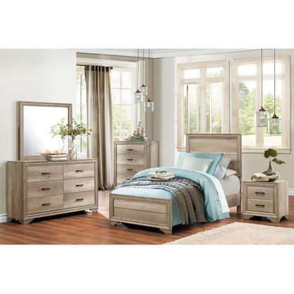 Contemporary Bedroom Furniture 1pc Nightstand of Drawers Natural Finish Melamine Laminate Bed Side Table