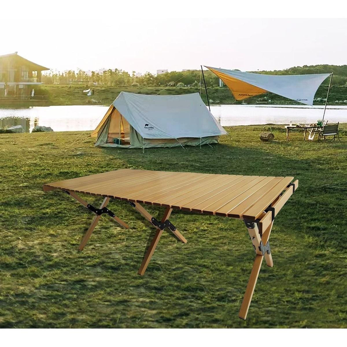 Multi-Function Wooden Foldable Portable Patio Dining Table, Natural Indoor and outdoor universal, Natural
