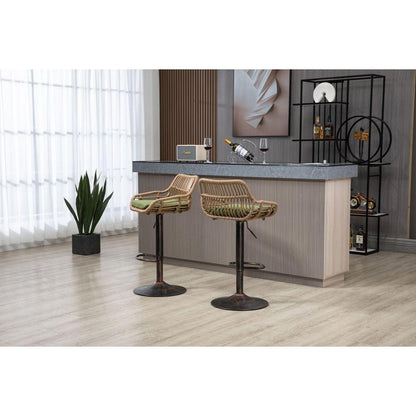 Swivel Bar Stools Set of 2 Adjustable Counter Height Chairs with Footrest for Kitchen, Dining Room 2PC/SET