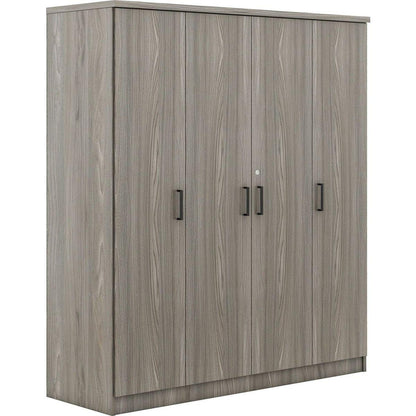 4-Door Wardrobe with 1 Drawer, Gray