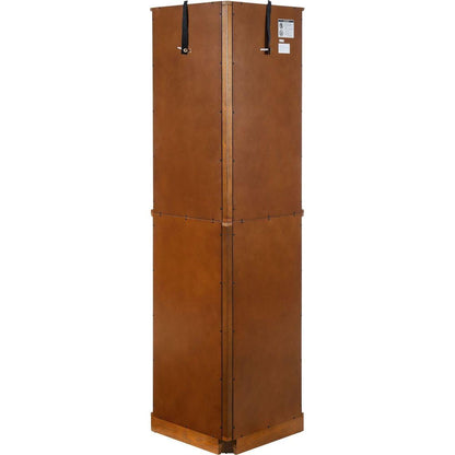 6 Shelf Corner Curio Display Cabinet with Lights, Mirrors and Adjustable Shelves, Oak