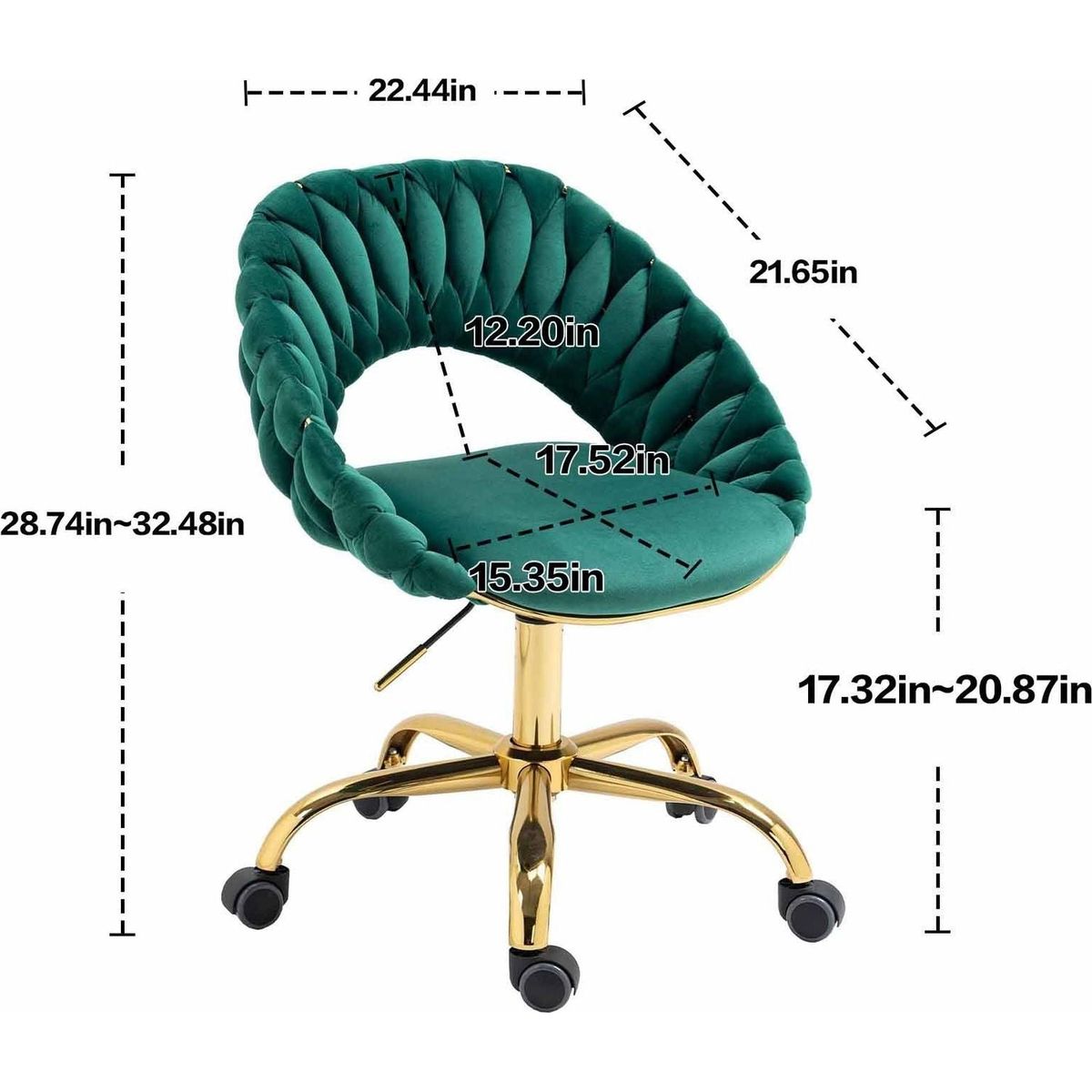 Computer Chair Office Chair Adjustable Swivel Chair Fabric Seat Home Study Chair