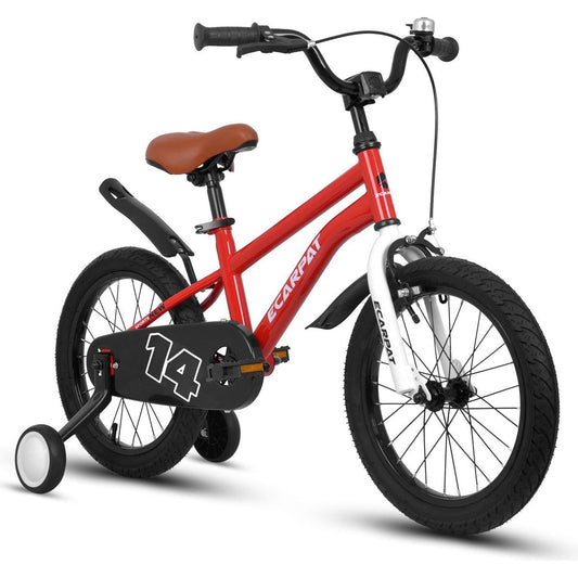 Kids Bike 14 inch for Boys & Girls with Training Wheels, Freestyle Kids' Bicycle with fender.