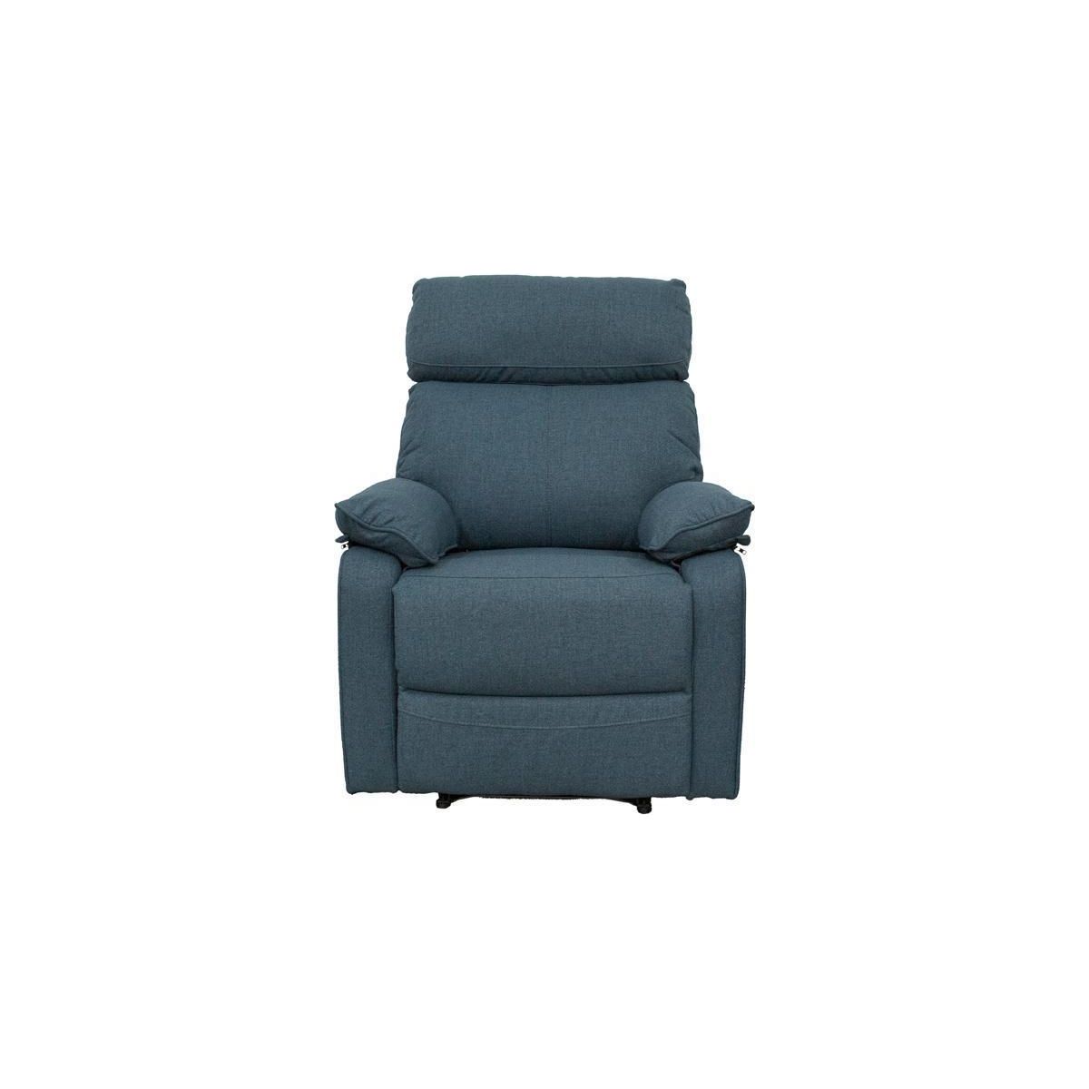 Dark Blue Burlap Fabric Recliner Motion Recliner Chair 1pc Couch Manual Motion Living Room Furniture