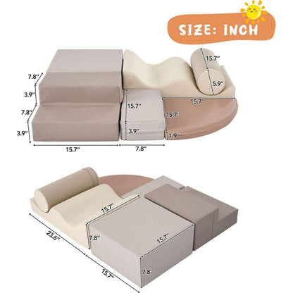 Soft Climb and Crawl Foam Playset 6 in 1, Soft Play Equipment Climb and Crawl Playground for Kids,Kids Crawling and Climbing Indoor Active Play Structure