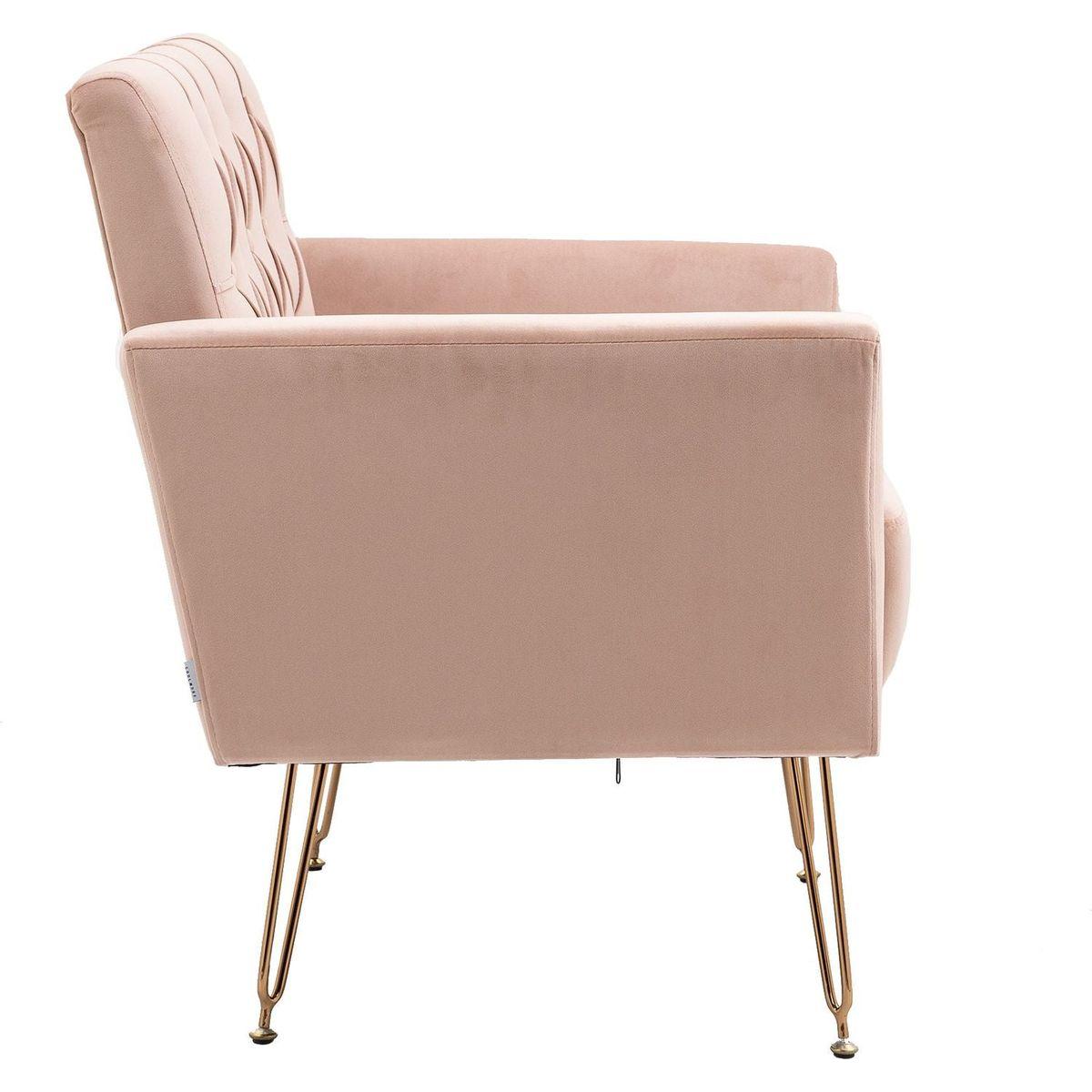 Accent Chair, leisure single sofa with Rose Golden feet