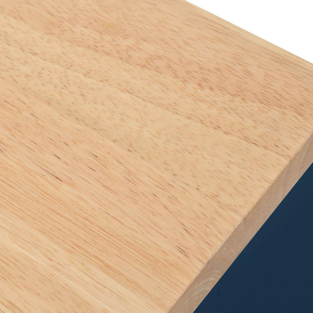 Rolling Kitchen Island With Movable Extended Table, Kitchen Cabinet on Wheels with Power Outlets and 2 Fluted Glass Doors, Kitchen Island with a Storage Compartment and Side 3 Open Shelves, Navy