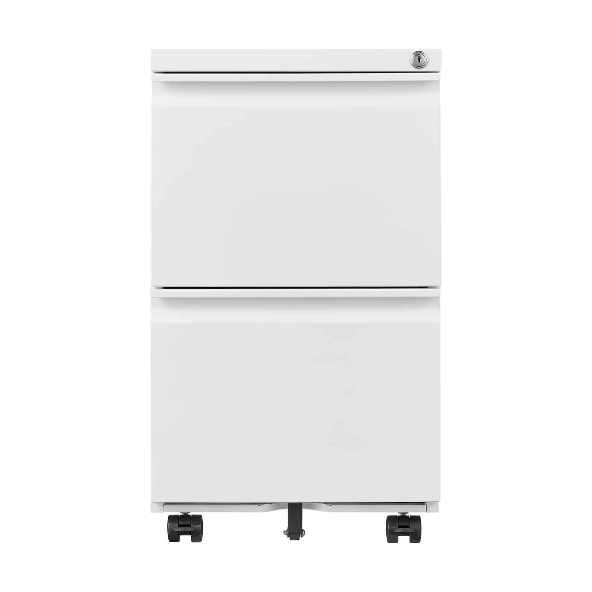 Metal 2 Drawer Mobile File Cabinet with Lock, Under Desk Office Steel Filing Cabinet, 25.6"H Legal/Letter Size Files Storage Cabinet,Black