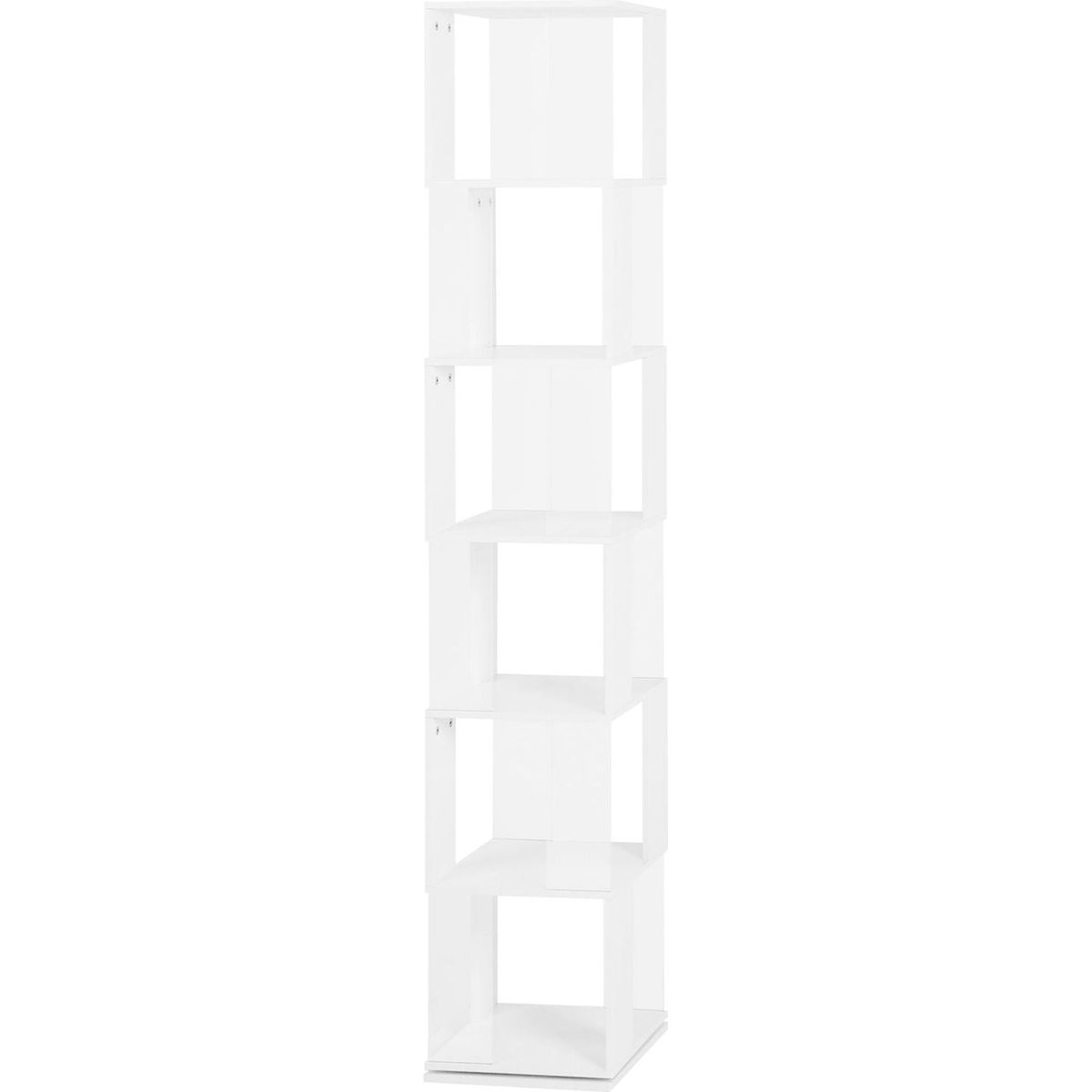 6 tier Rotating Bookshelf, Floor Rack Simple Bookcase with Acrylic plate Student Multi-Function Creative Bookshelf for Living Room