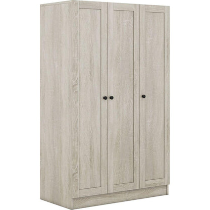 3-Door Shutter Wardrobe with shelves, Gray