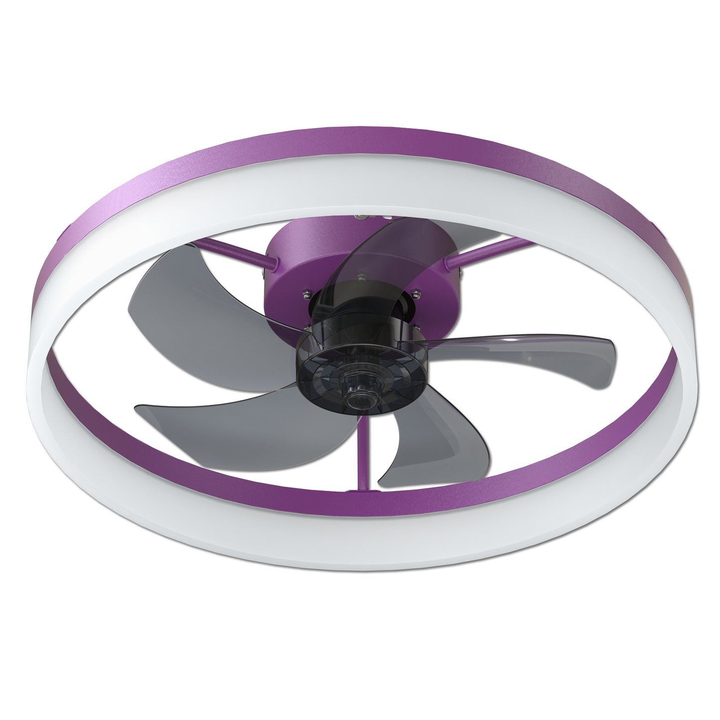 Ceiling Fans with Lights Dimmable LED Embedded installation of thin modern ceiling fans(Purple)