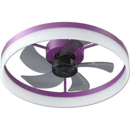 Ceiling Fans with Lights Dimmable LED Embedded installation of thin modern ceiling fans(Purple)
