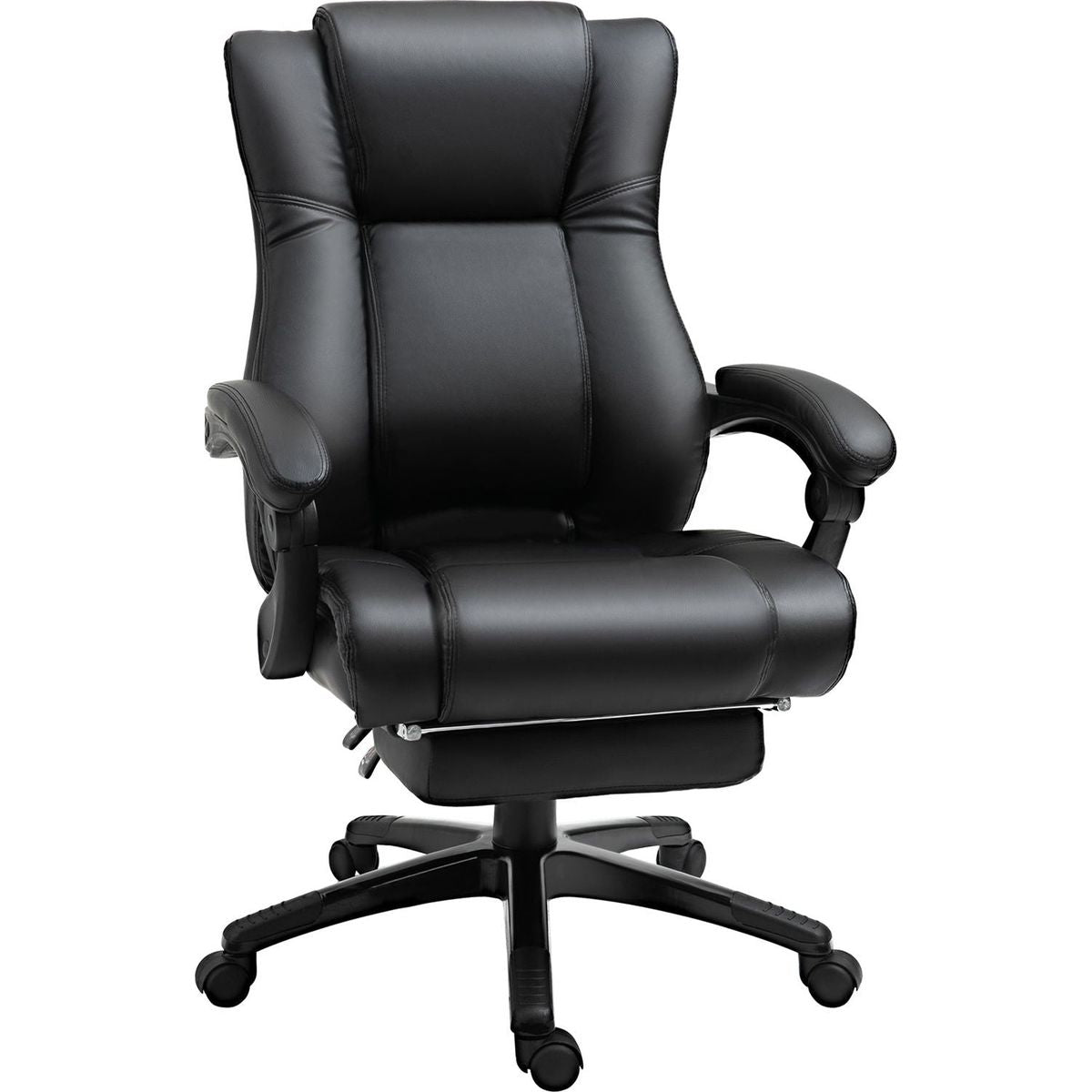 Vinsetto Executive High Back Office Chair Executive Computer Desk Chair with PU Leather, Adjustable Height and Retractable Footrest, Black