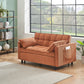 Folding sofa bed, adjustable back, access sofa, recliner, single bed, orange