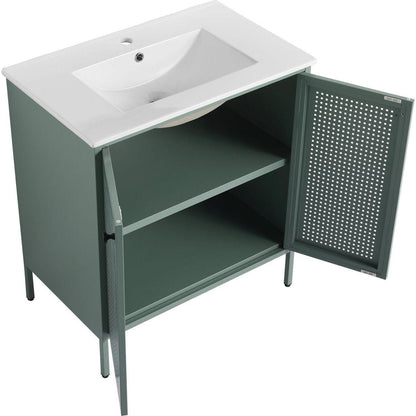 30 Inch Freestanding Bathroom Vanity With Ceramic SInk