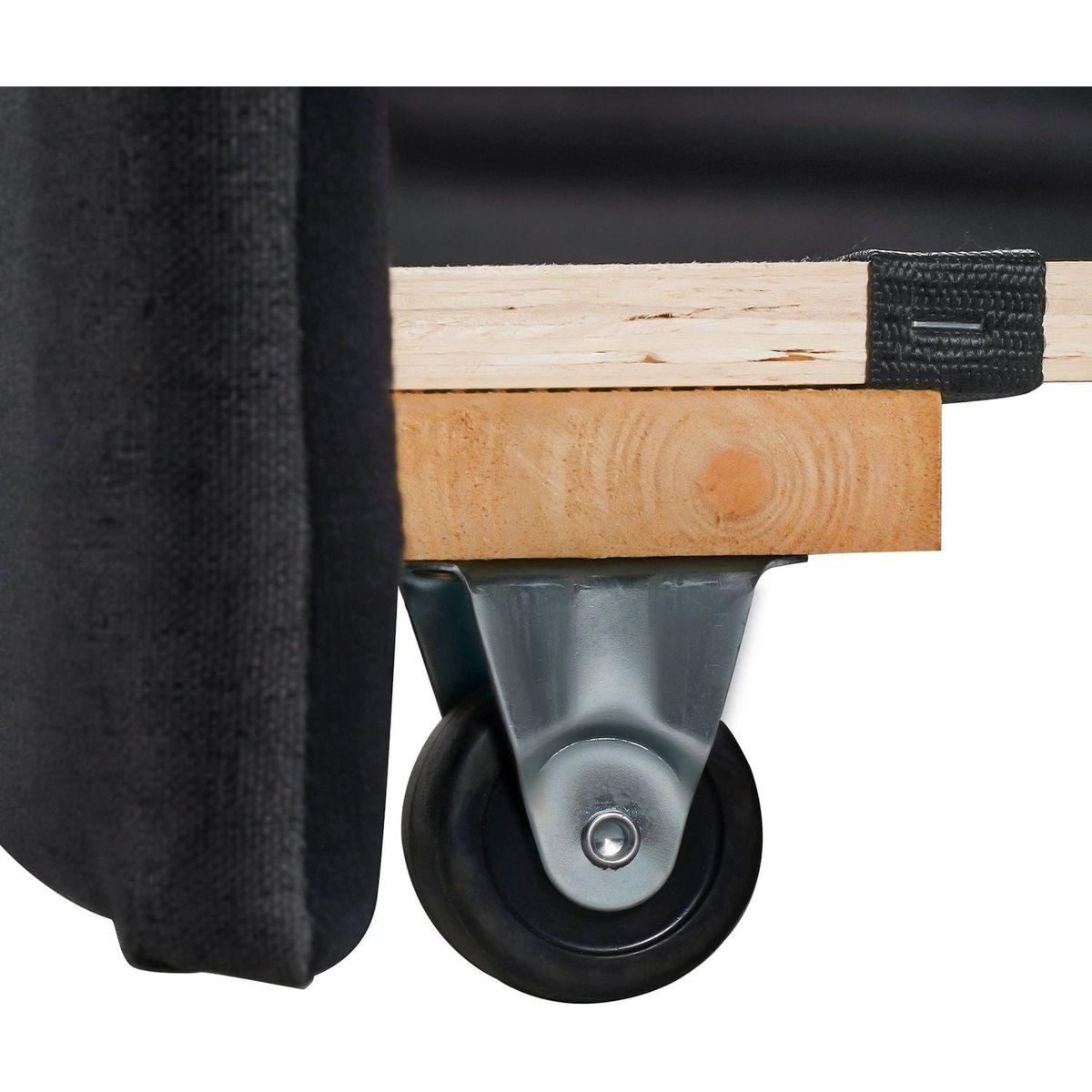 Upholstered Twin Daybed with Trundle,Black