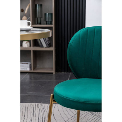 Amoa Contemporary Velvet Upholstery Dining Chair, Green