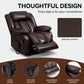 Dual Motor Infinite Position Up to 350 LBS Electric Medium size Genuine Leather Brown Power Lift Recliner Chair with 8-Point Vibration Massage and Lumbar Heating