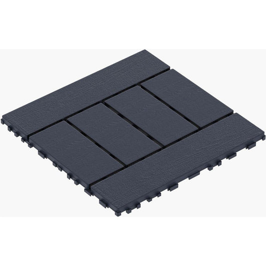 H Style 12" Patio Deck Tiles, DIY Module Interlocking Decking Tiles Floor Tile,Easy and Quick Installation Court Tiles for Porch Poolside Balcony Backyard 44pcs DARK GRAY