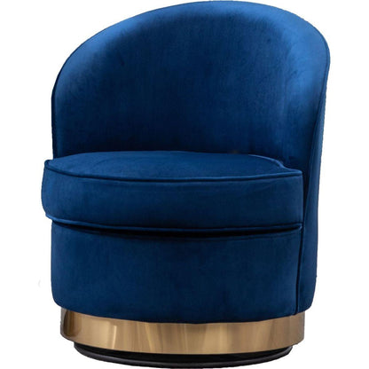 Wania Contemporary Velvet Swivel Chair, Blue