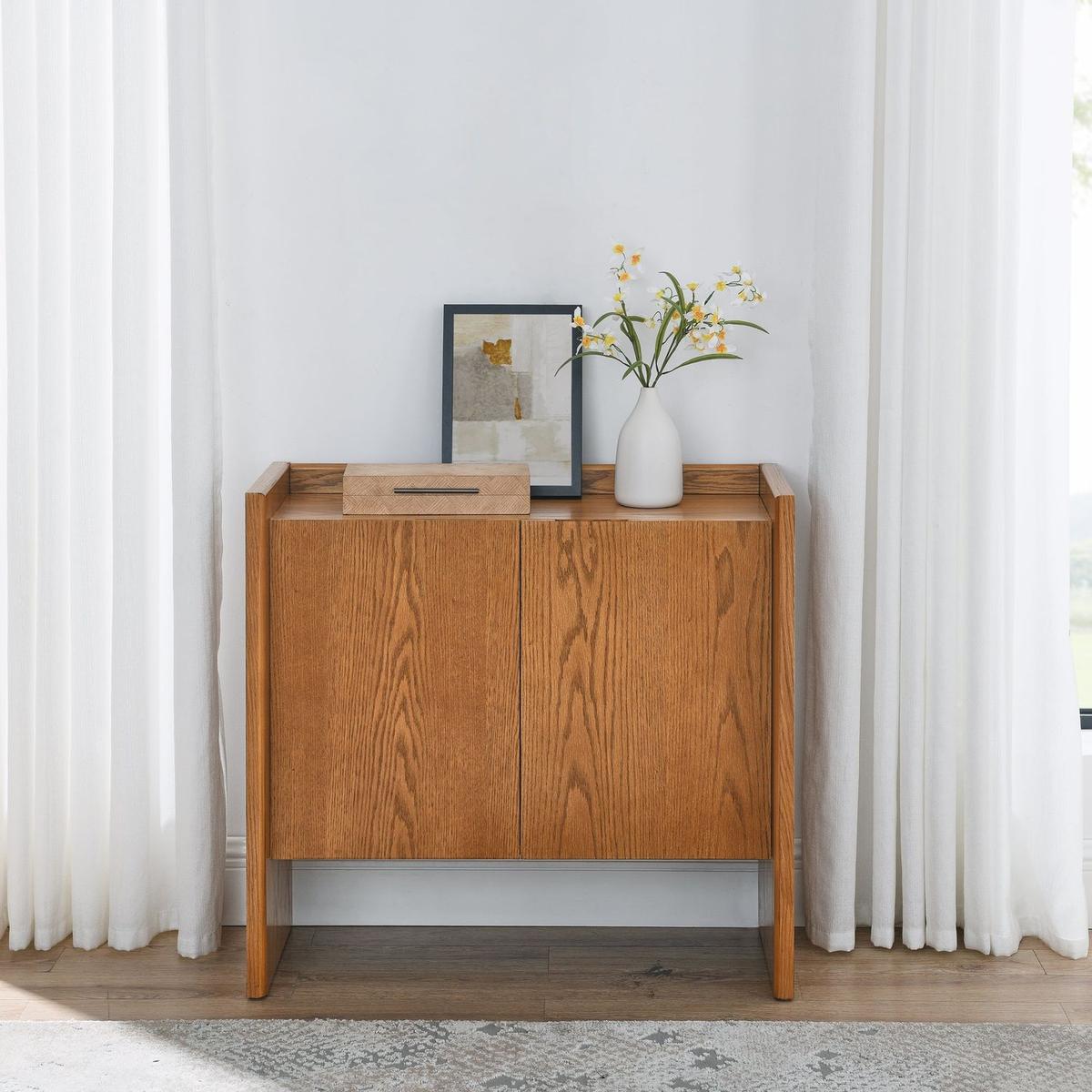 Walnut-colored Sideboard, Buffet Cabinet with Storage, Rustic Storage Cabinet for Entryway, Hallway, Living Room, Kitchen, Dining Room, Bedroom, 33.9"x15"x31.5" - Streamdale Furniture