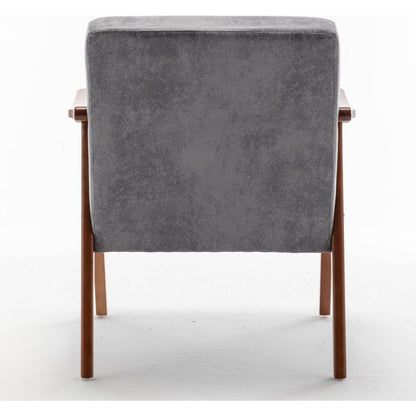 Mid-Century Modern Chair, Living Room Chair with Solid Wood Frame, Accent Chair Extra-Thick Backrest, Wingback Chair for Bedroom, Reading Room, Living Room, Lounge Chair Indoor