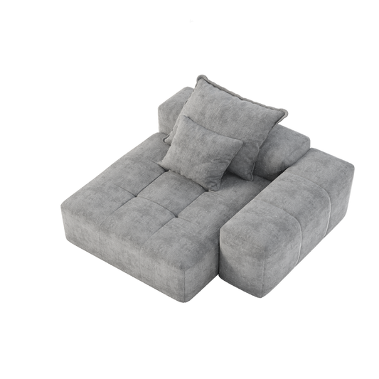 Modern Oversized Modular Sectional Sofa,Sparkling Chenille Fabric Soft Cushion Sofa with 2 Pillows,DIY Combination Tufted Sofa,No Assembly Required