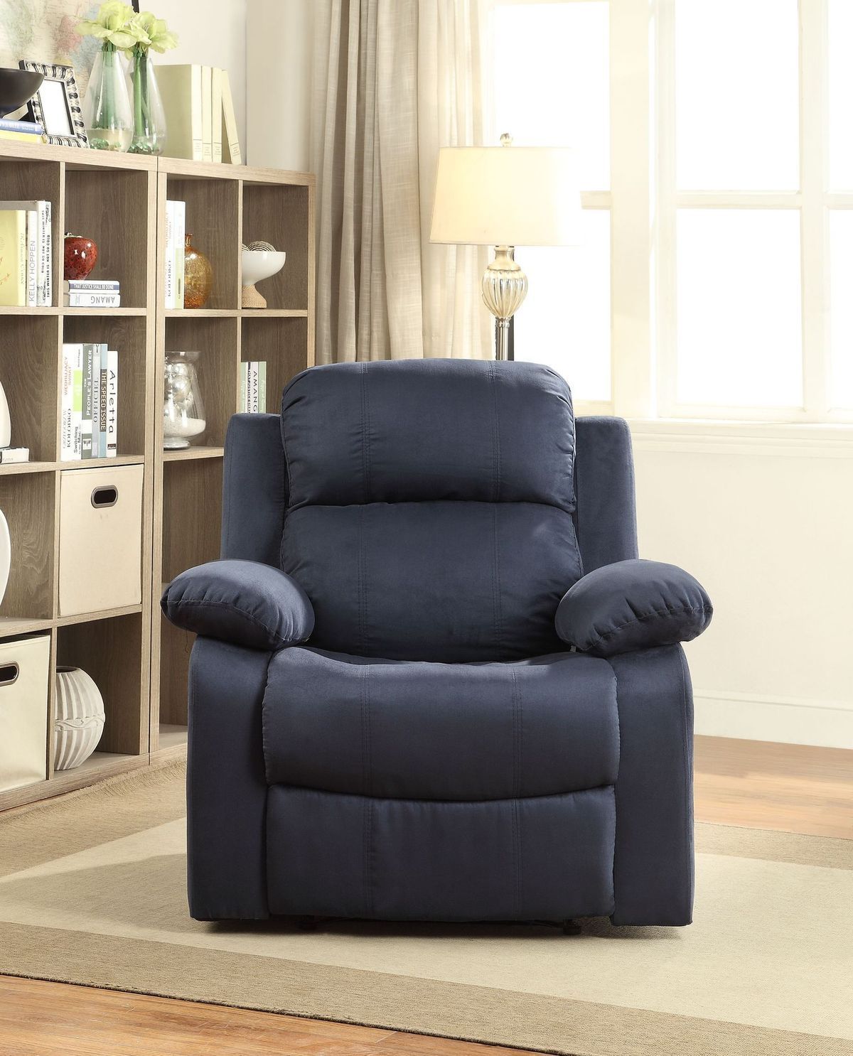 Parklon Recliner (Motion) in Blue Microfiber