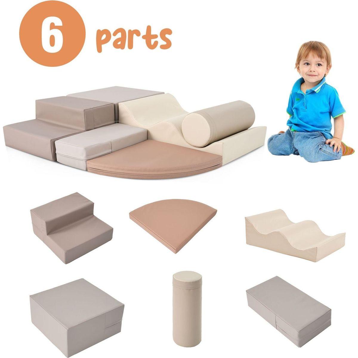 Soft Climb and Crawl Foam Playset 6 in 1, Soft Play Equipment Climb and Crawl Playground for Kids,Kids Crawling and Climbing Indoor Active Play Structure