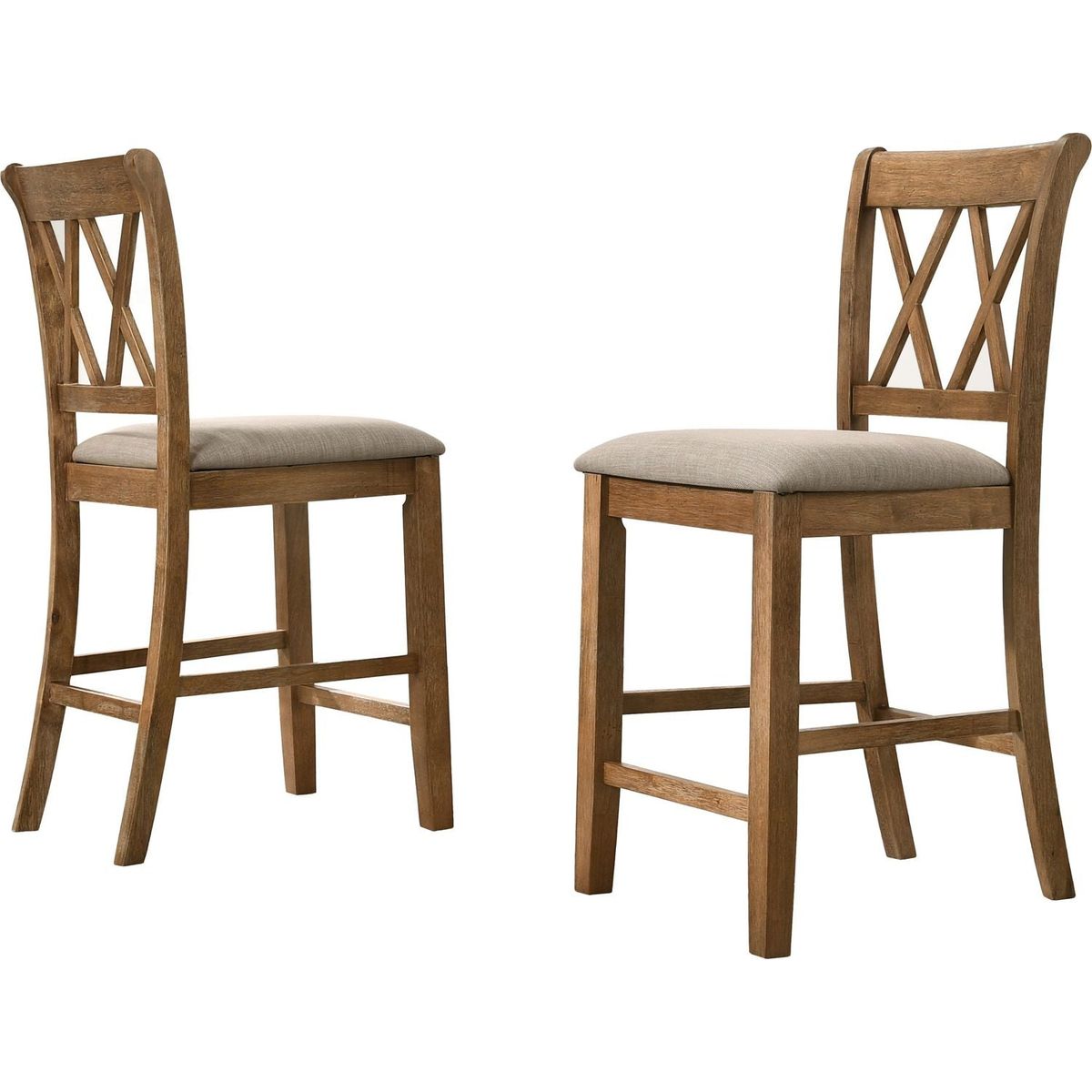 Windvale Fabric Upholstered Counter Height Dining Chairs, Set of 2, Tan