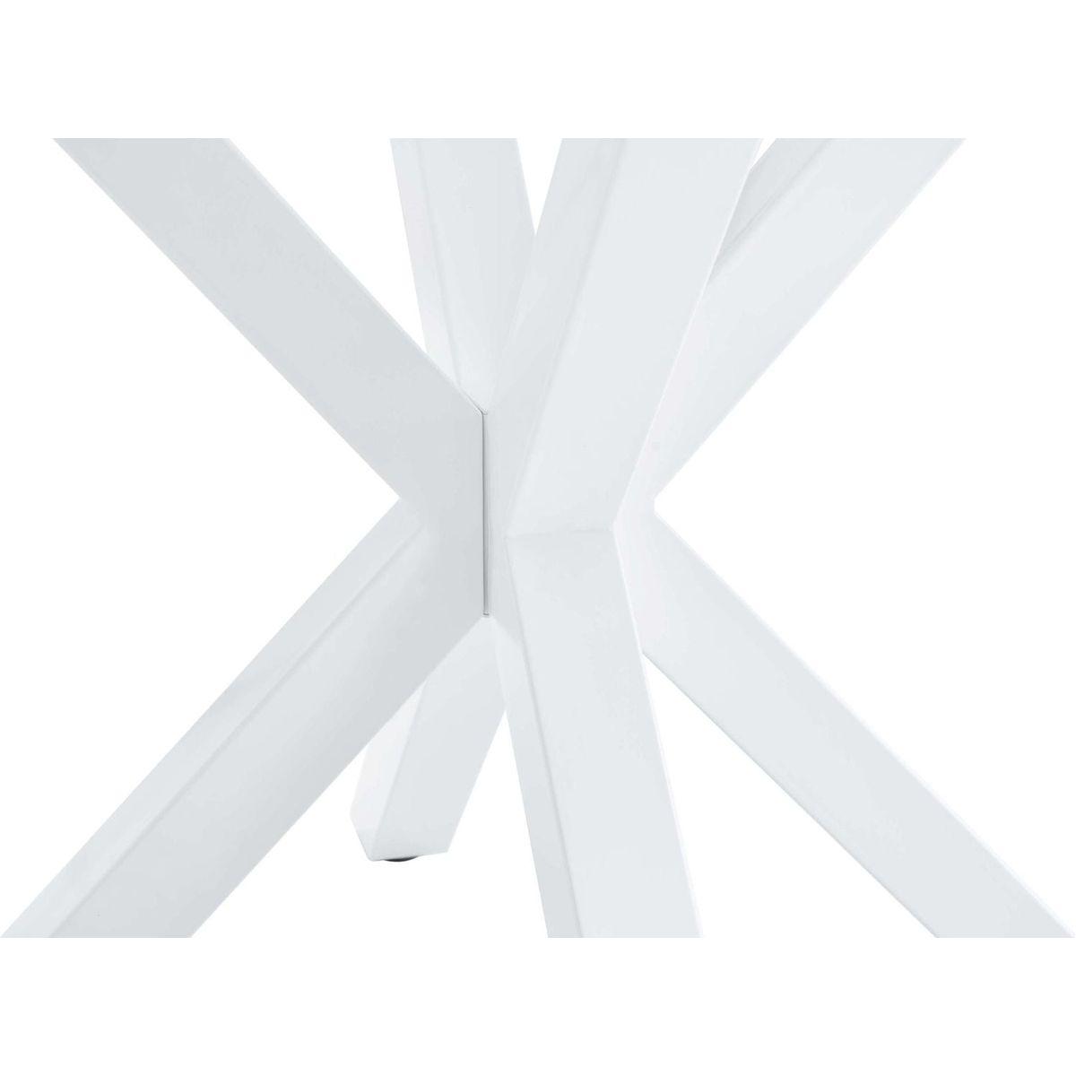 42.1"WHITE Table Mid-century Dining Table for 4-6 people With Round Mdf Table Top, Pedestal Dining Table, End Table Leisure Coffee Table,cross leg