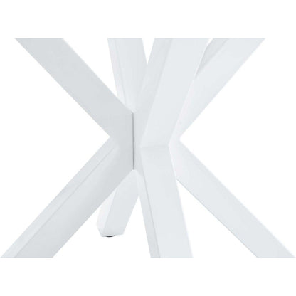 42.1"WHITE Table Mid-century Dining Table for 4-6 people With Round Mdf Table Top, Pedestal Dining Table, End Table Leisure Coffee Table,cross leg