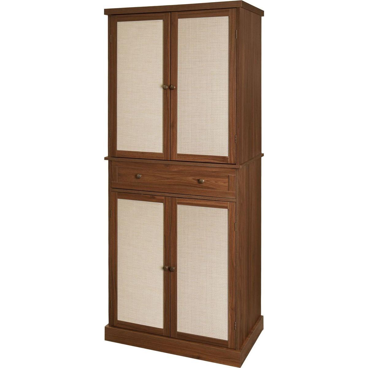 4 Door Cabinet with 1 Drawer, with 4 Adjustable Inner Shelves, Storage Cabinet