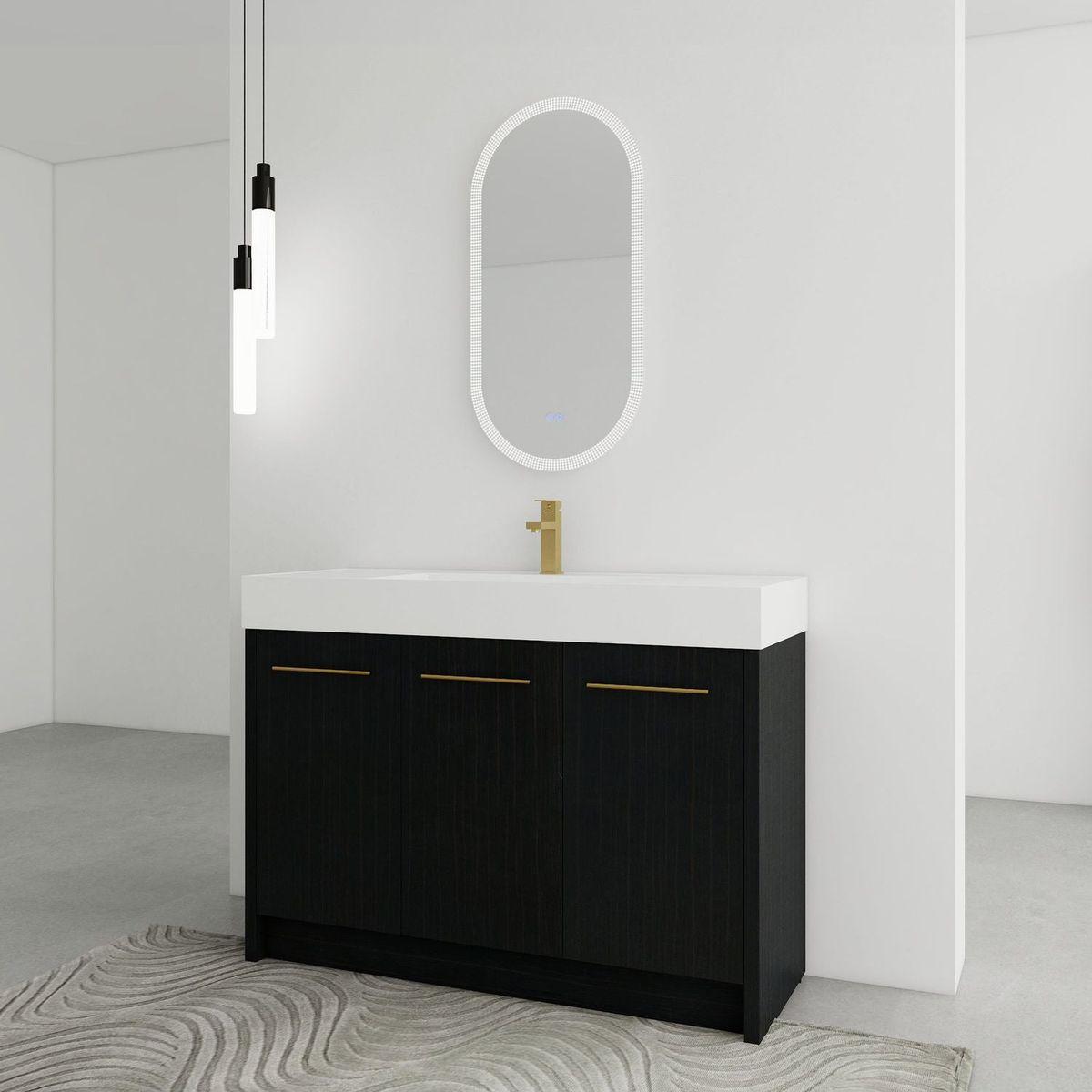 48 Inch Freestanding Bathroom Vanity with Resin Sink, With Soft Closing Door, KD-Package