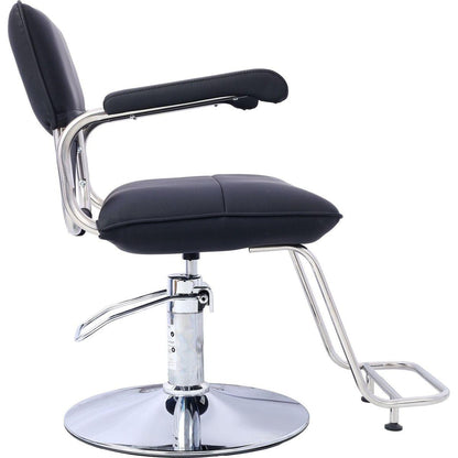 Stainless steel frame,Fashion style Hair Salon Chair Styling Heavy Duty Hydraulic Pump Barber Chair Beauty Shampoo Barbering Chair for Hair Stylist Women Man,with Barber Cape (Black)