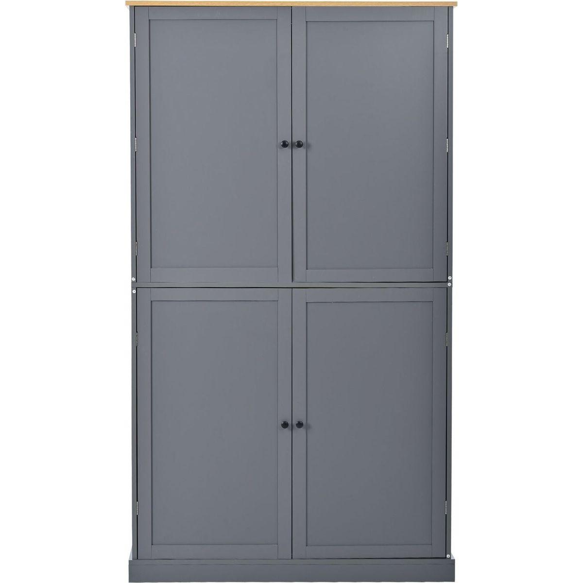[Assembly Video Provided]40.2x20x71.3inch High Freestanding Kitchen Pantry Large Cupboard Storage Cabinet with 2 Drawers, 2 Adjustable Shelves, 8 Door Shelves for Kitchen, Dining Room,Gray