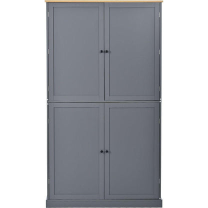 [Assembly Video Provided]40.2x20x71.3inch High Freestanding Kitchen Pantry Large Cupboard Storage Cabinet with 2 Drawers, 2 Adjustable Shelves, 8 Door Shelves for Kitchen, Dining Room,Gray