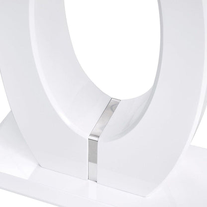 Modern Simple Glossy White Rectangular Counter Bar Table 47.24" x 18.11" x 29.52" For Living Room Bedroom Bedside Entrance House Balcony Office Bathroom.