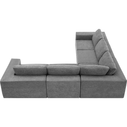 116x116" Modular L Shaped Sectional Sofa,Luxury Floor Couch Set,Upholstered Indoor Furniture,Foam-Filled Sleeper Sofa Bed for Living Room,Bedroom,5 PC Free Combination,3 Colors