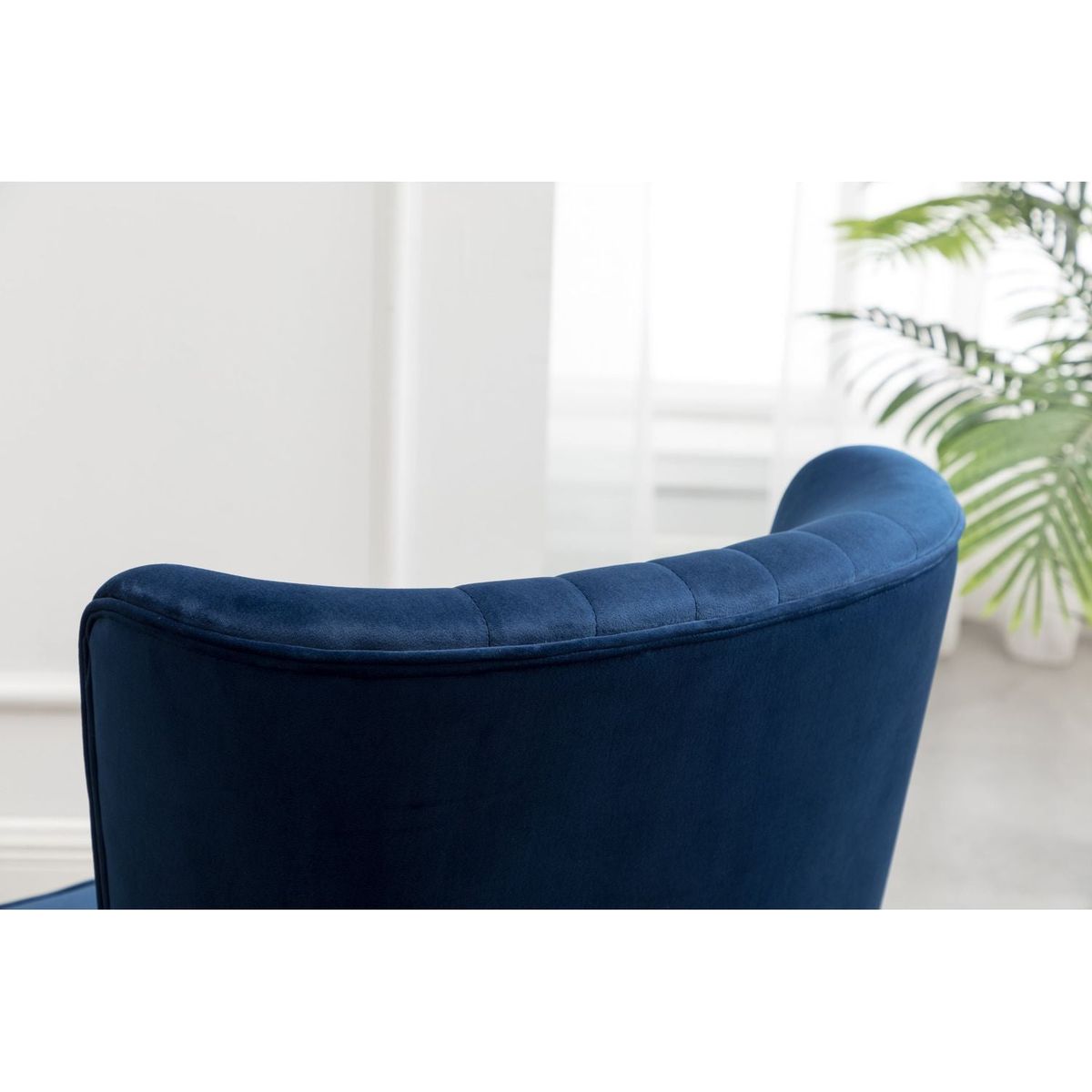 Elon Contemporary Velvet Upholstered Accent Chair, Blue