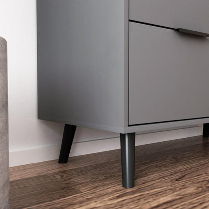 Storage Cabinet with 3 Drawers & Adjustable Shelf, Mid Century Cabinet with Door, Accent Cabinet for Living Room, Home Office, Entryway, Gray