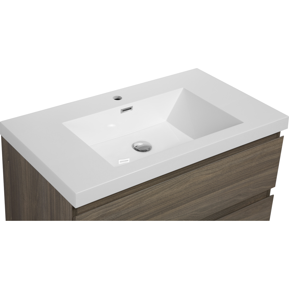 36" Floating Bathroom Vanity with Sink, Modern Wall-Mounted Bathroom Storage Vanity Cabinet with Resin Top Basin and Soft Close Drawers, Ash Grey