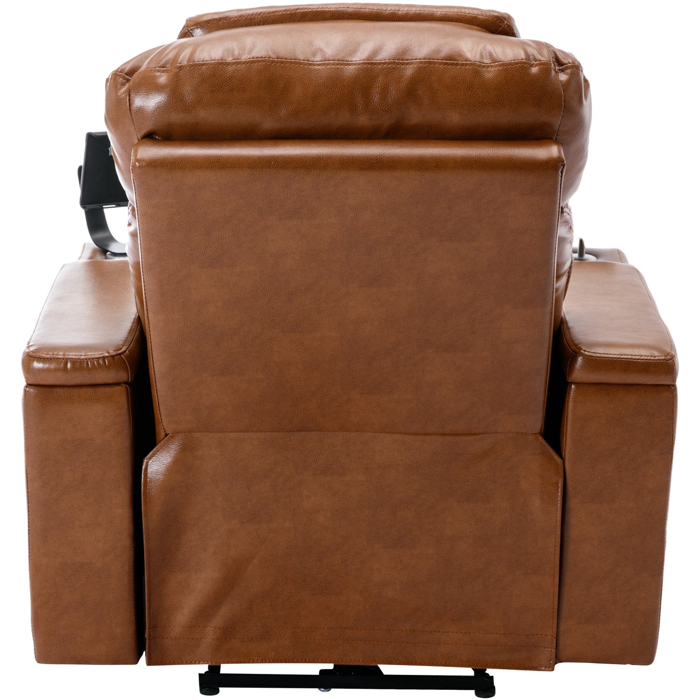 Power Motion Recliner with USB Charging Port and Hidden Arm Storage, Home Theater Seating with Convenient Cup Holder Design, and stereo(Light Brown)