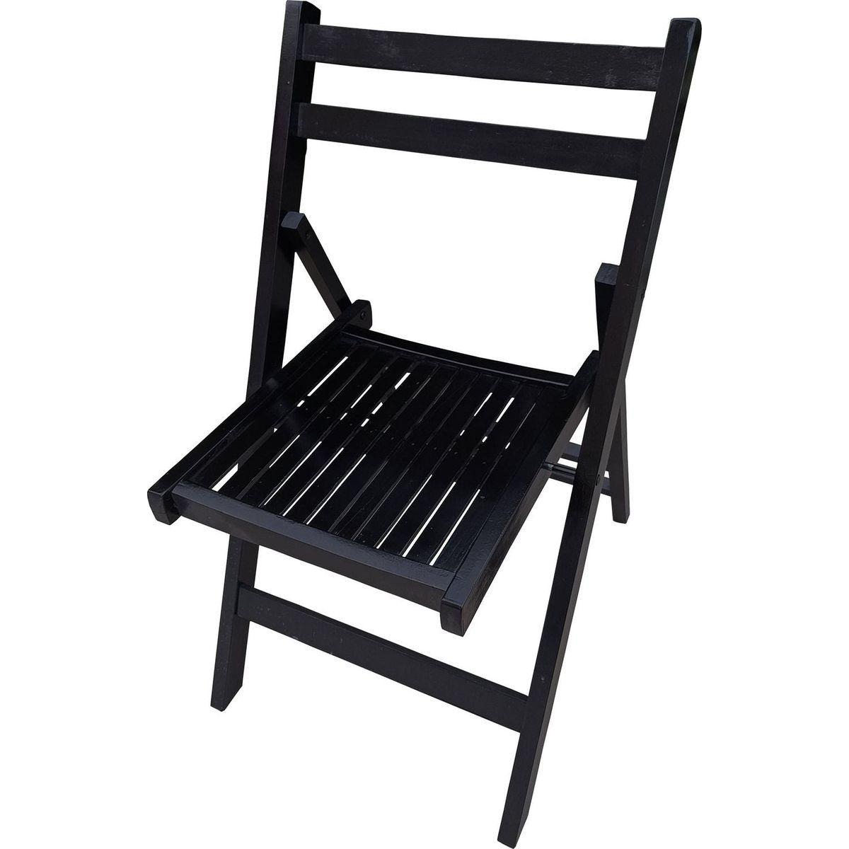 Furniture Slatted Wood Folding Special Event Chair - black, Set of 4, FOLDING CHAIR, FOLDABLE STYLE